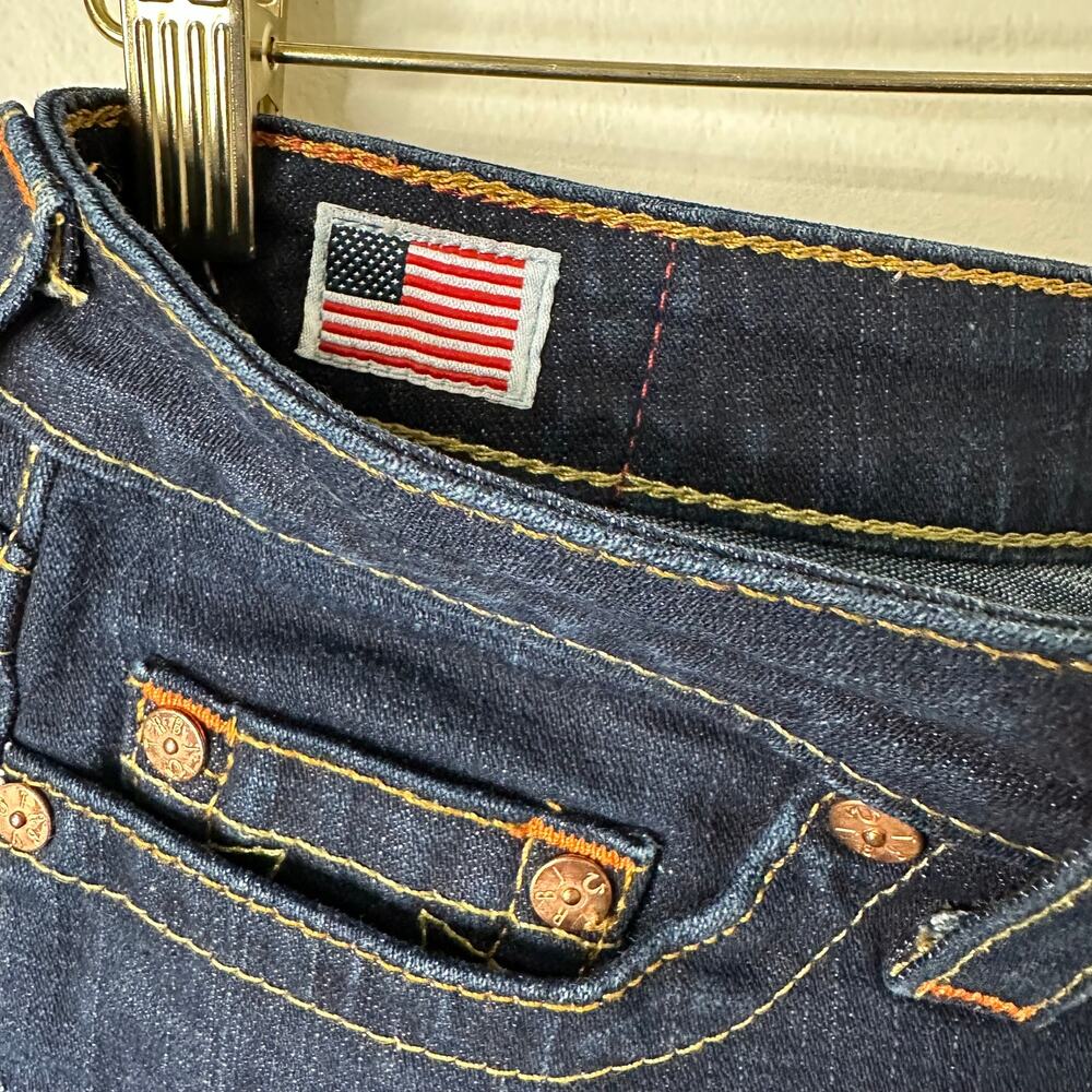 29 True Religion Allie Cuffed Denim Shorts Low Rise Y2K US Made Elena Gilbert - Picture 4 of 8